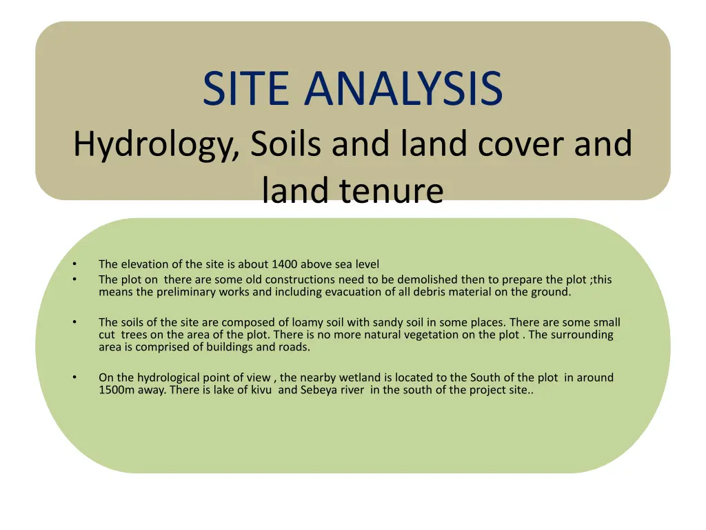 site analysis hydrology soils and land cover