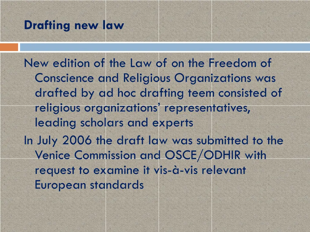drafting new law