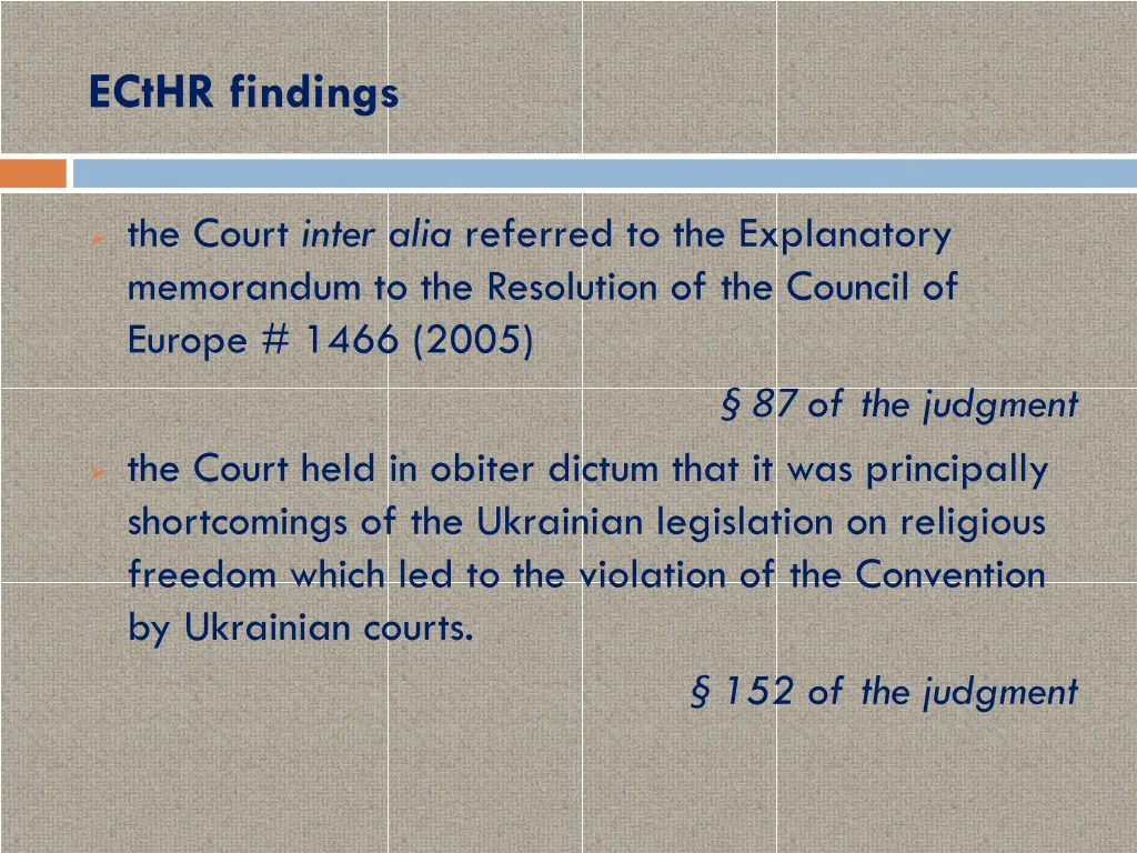 ecthr findings