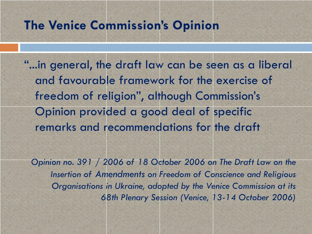 the venice commission s opinion