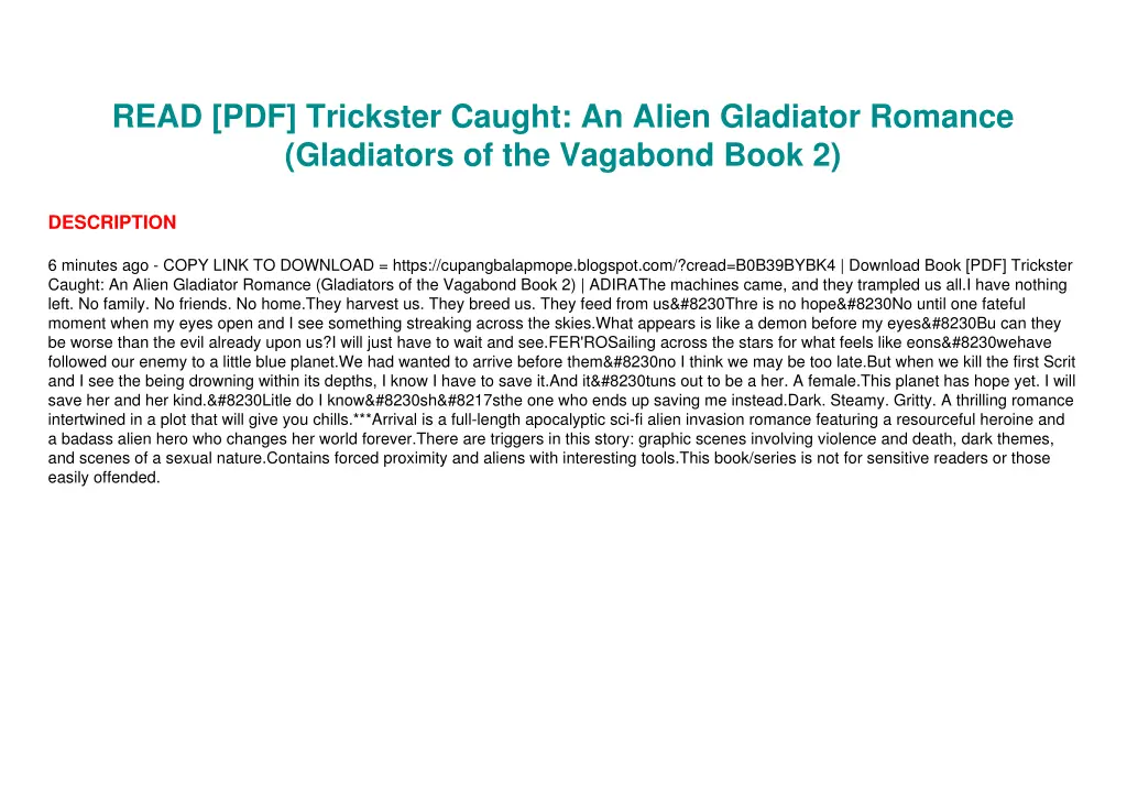 read pdf trickster caught an alien gladiator 2