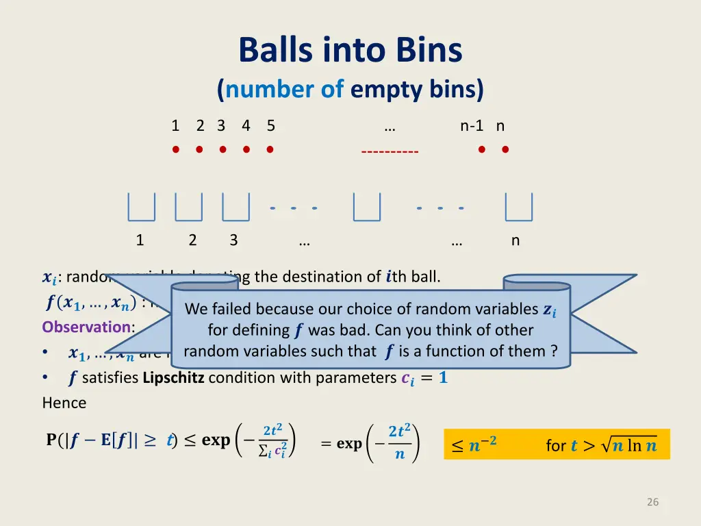 balls into bins number of empty bins 2