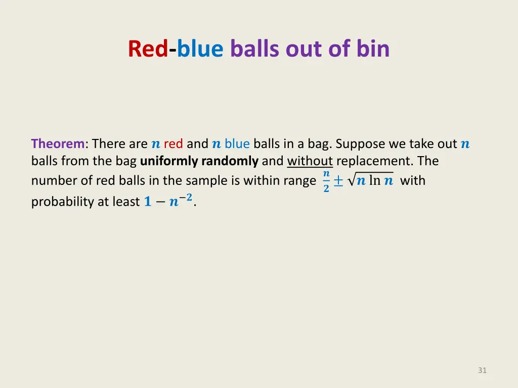 red blue balls out of bin 3