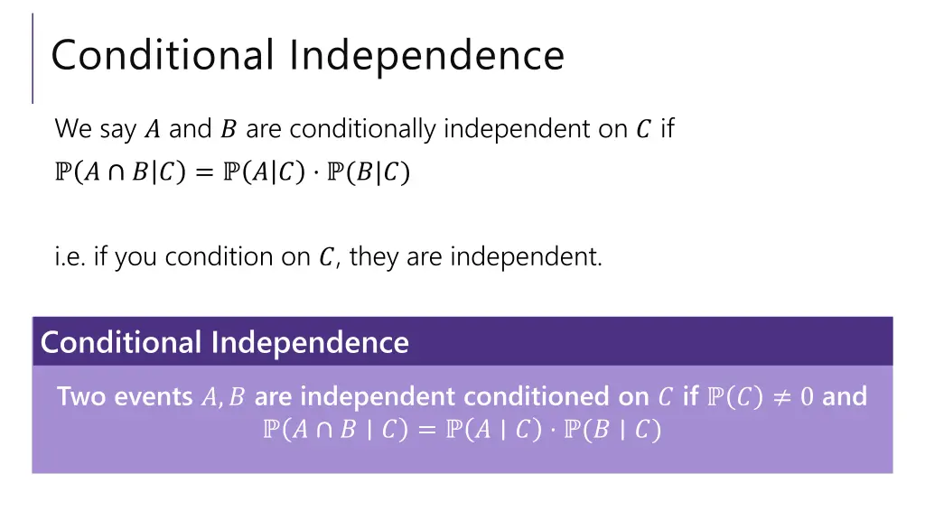 conditional independence 1