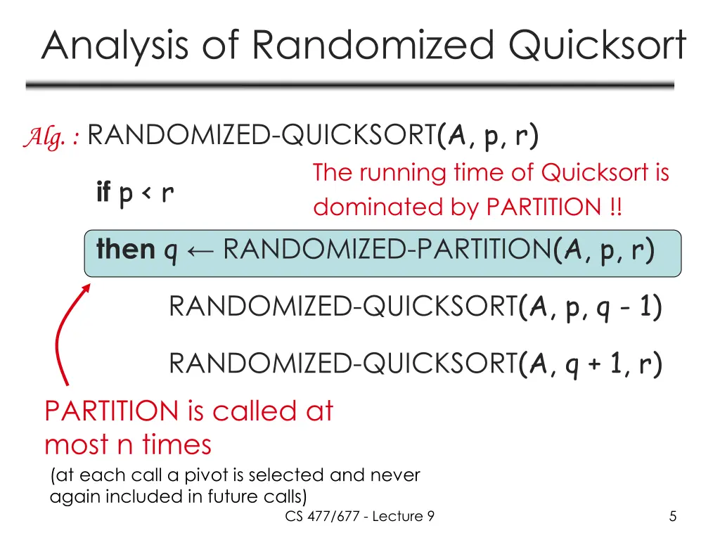 analysis of randomized quicksort