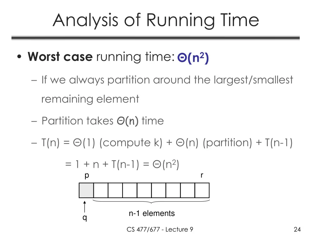 analysis of running time