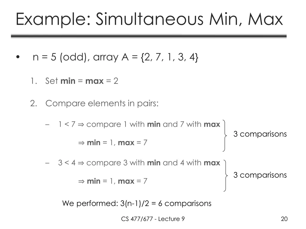 example simultaneous min max