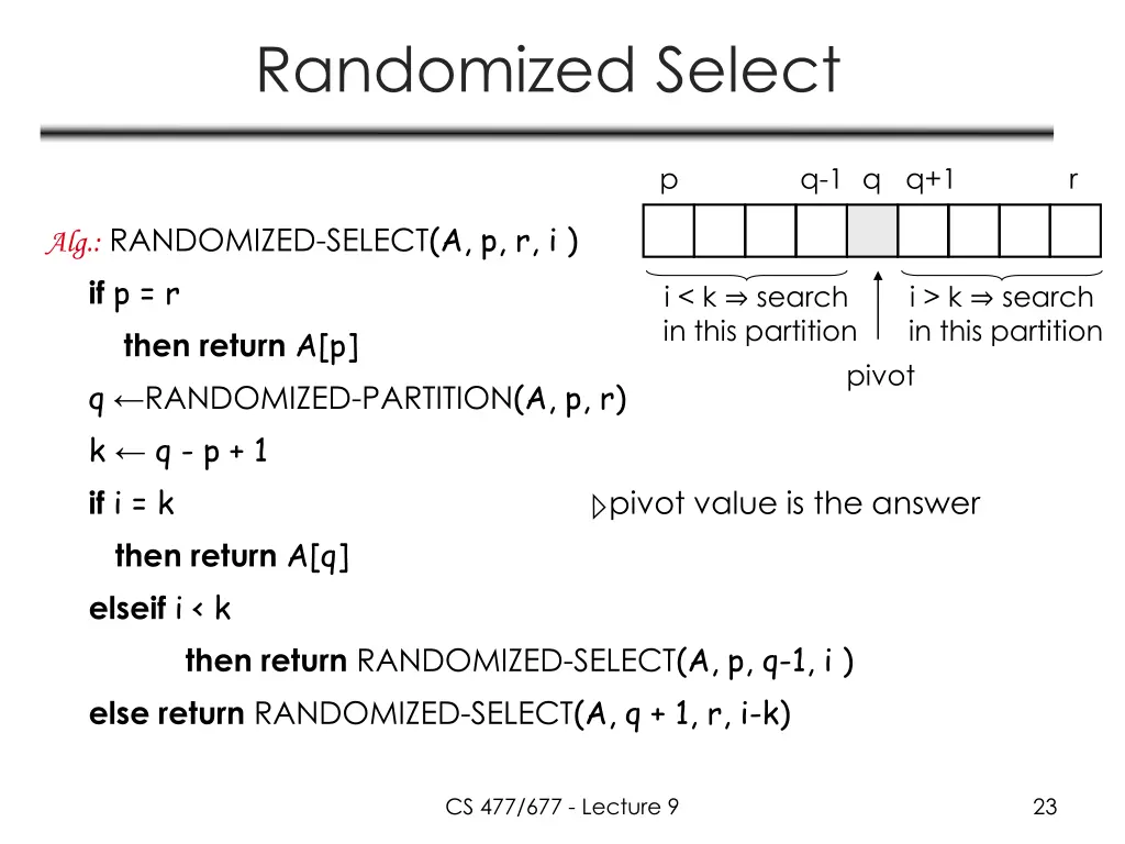 randomized select
