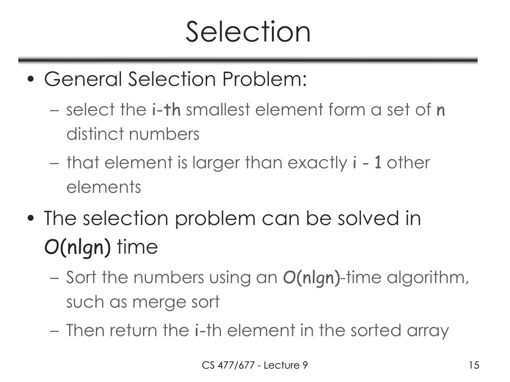 selection
