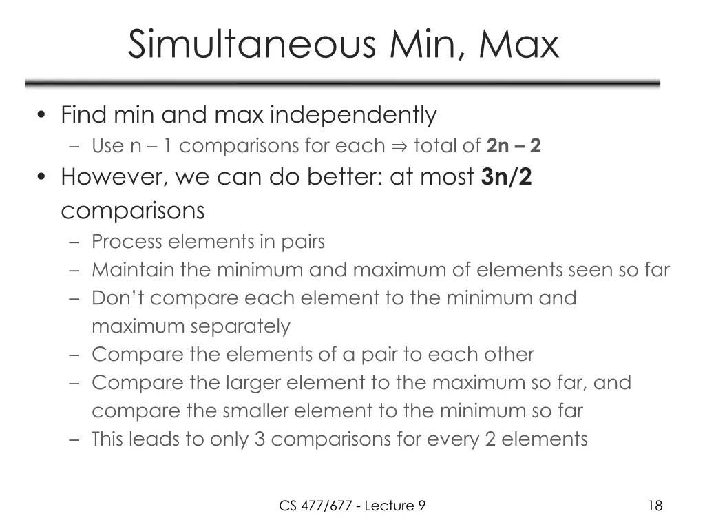 simultaneous min max