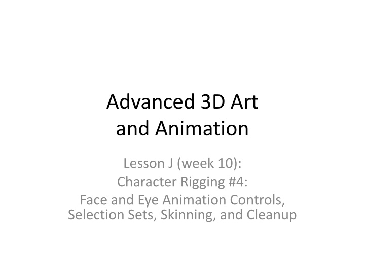 advanced 3d art and animation