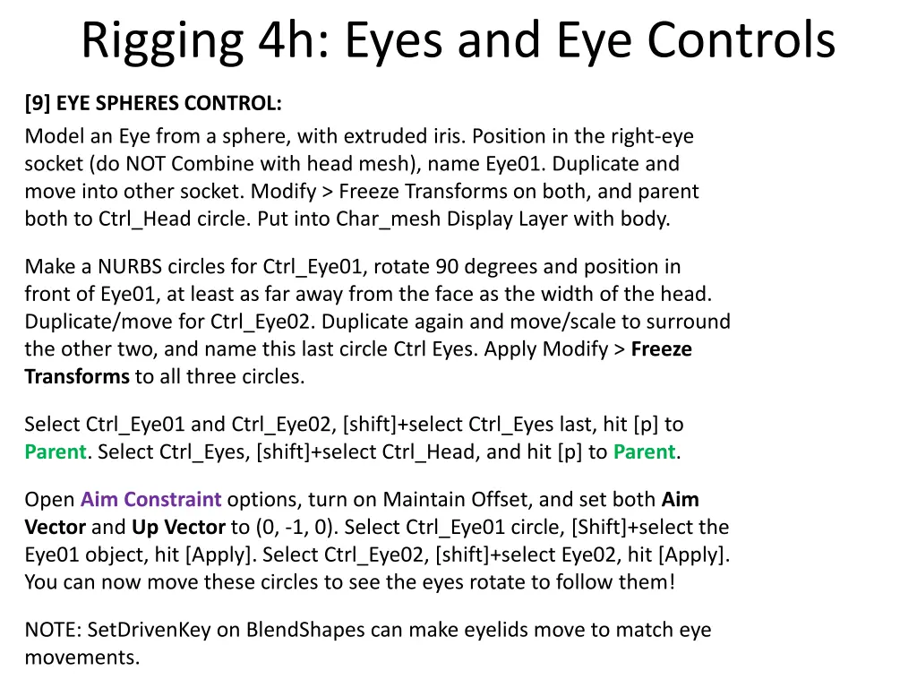 rigging 4h eyes and eye controls