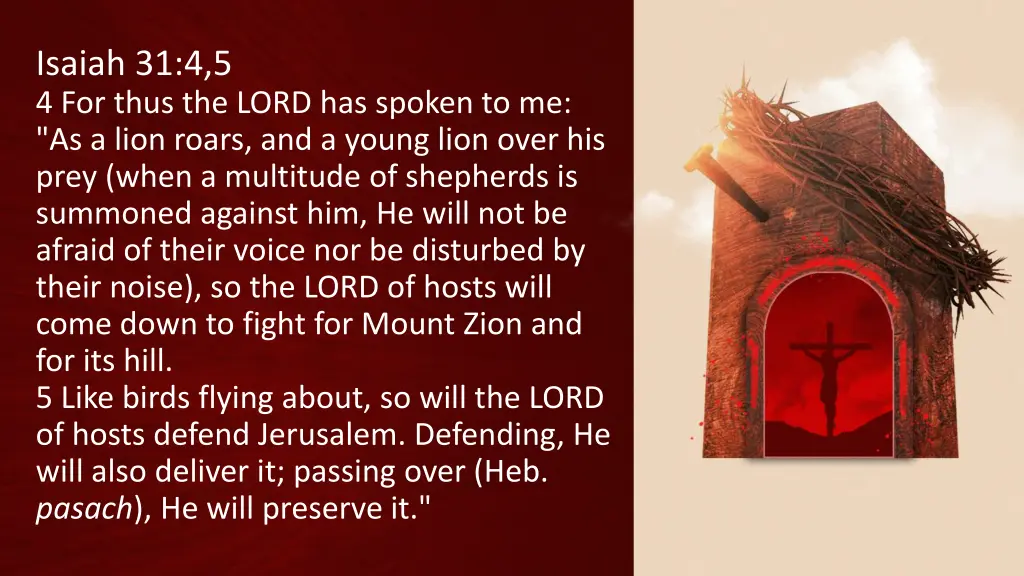 isaiah 31 4 5 4 for thus the lord has spoken