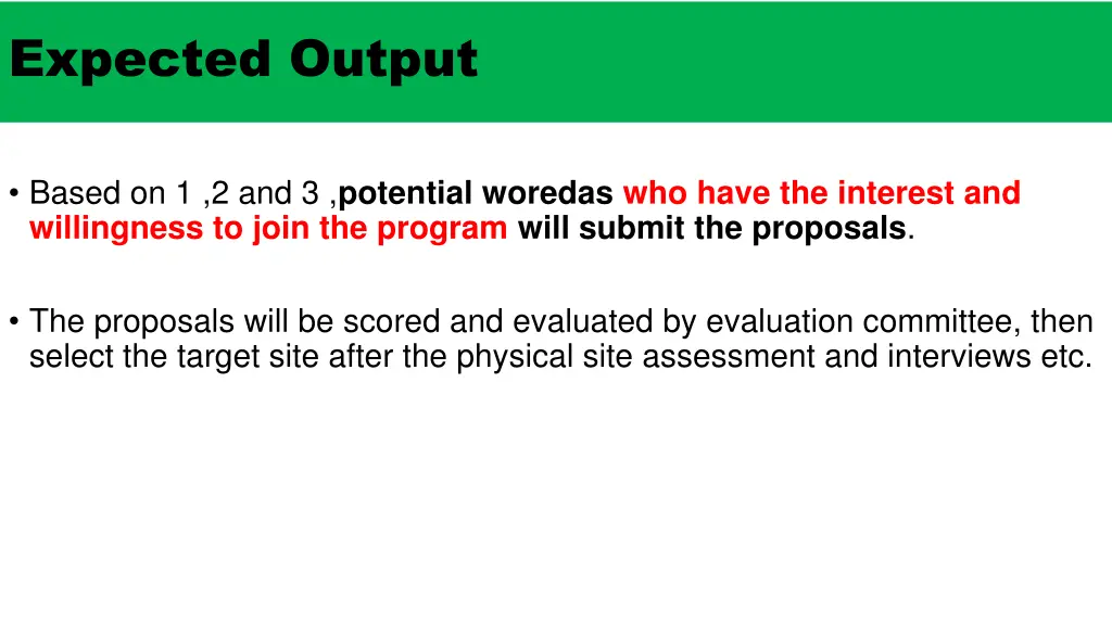expected output