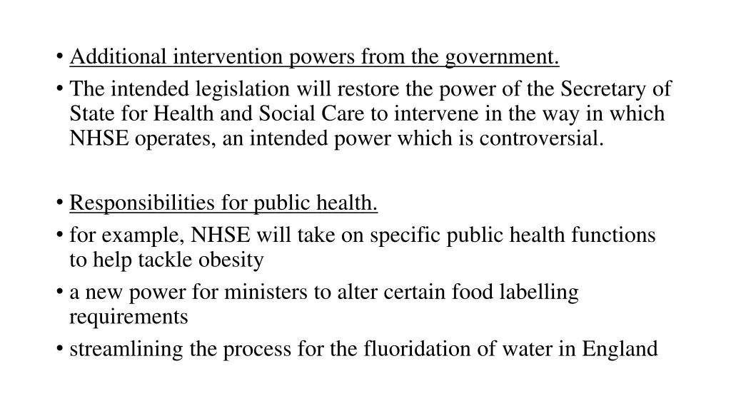 additional intervention powers from