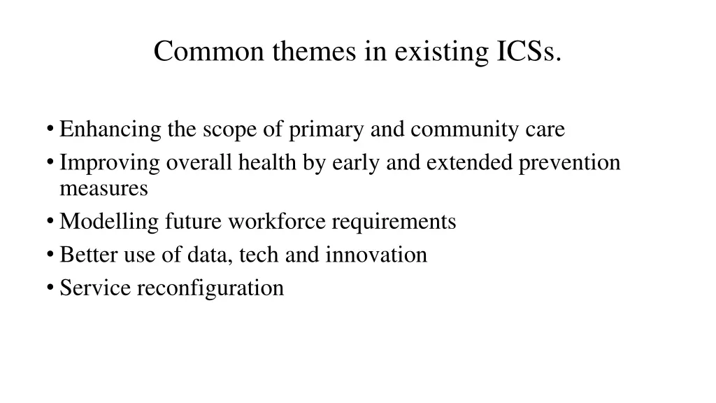 common themes in existing icss