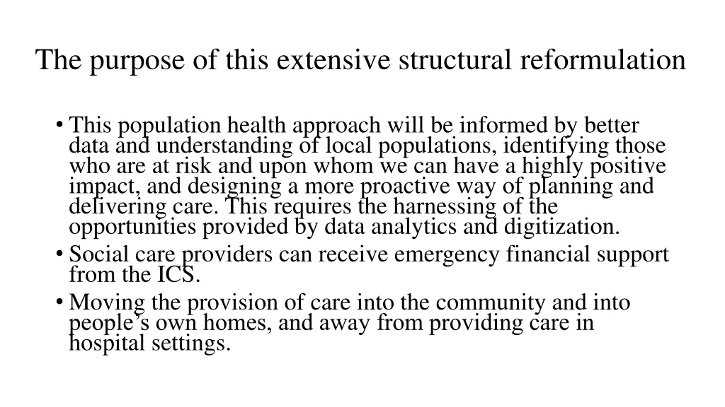 the purpose of this extensive structural