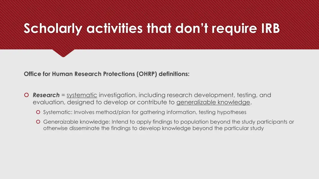 scholarly activities that don t require irb 1