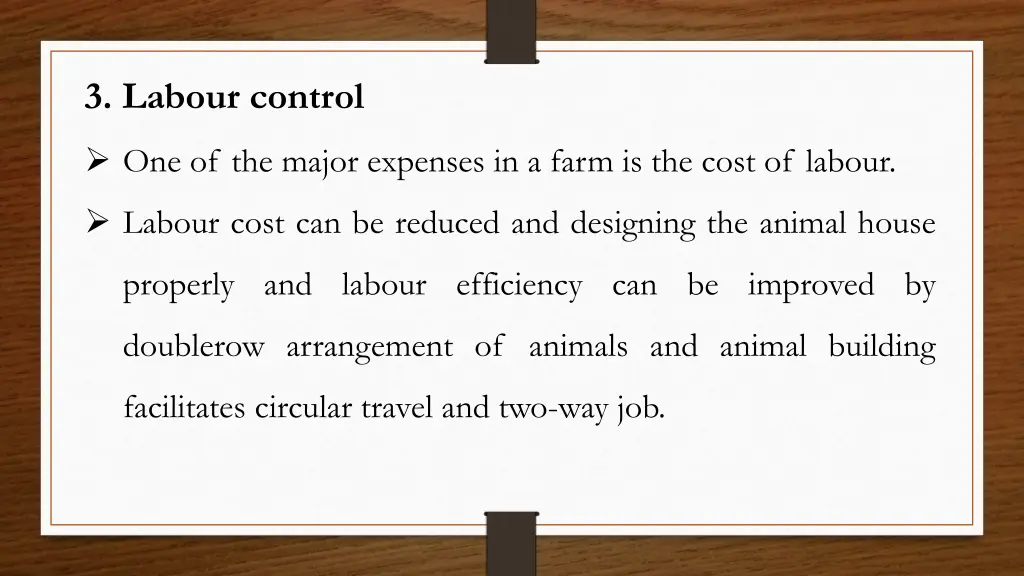 3 labour control