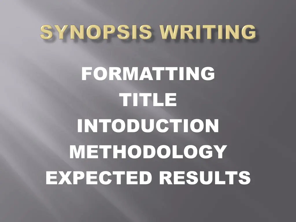 formatting title intoduction methodology expected