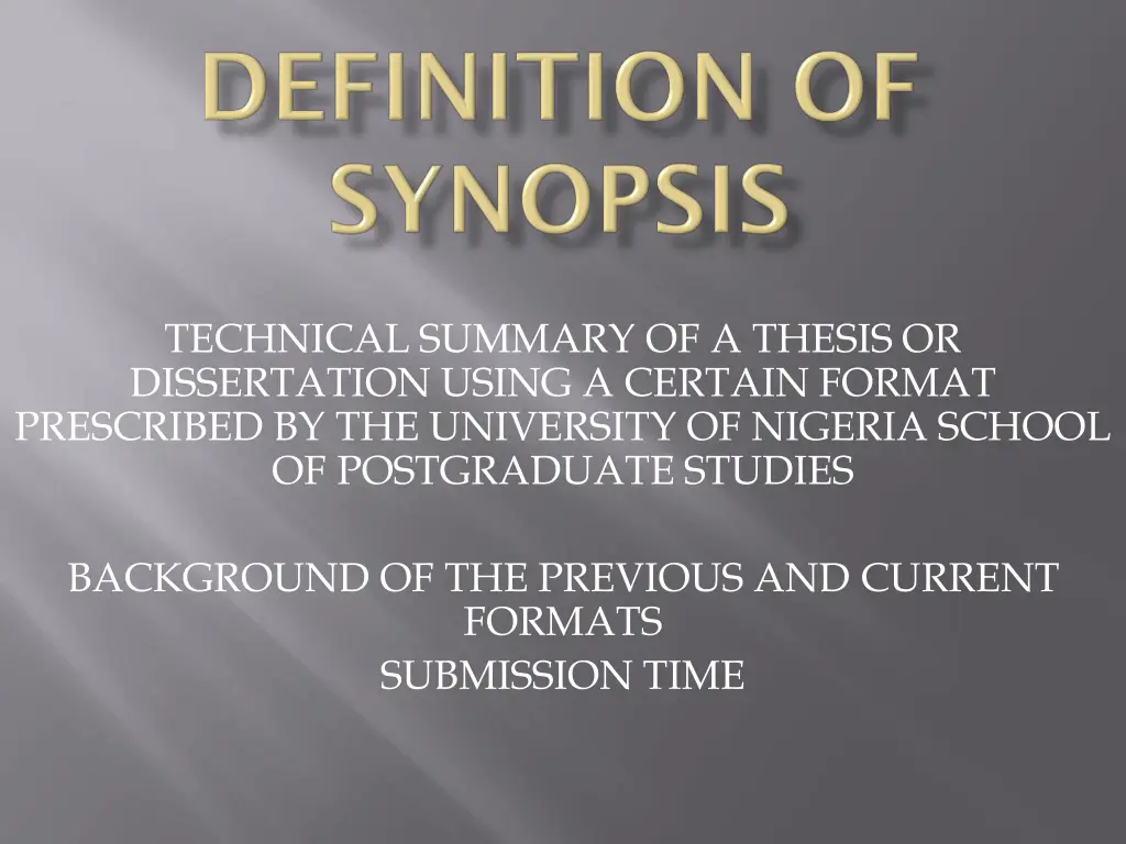 technical summary of a thesis or dissertation