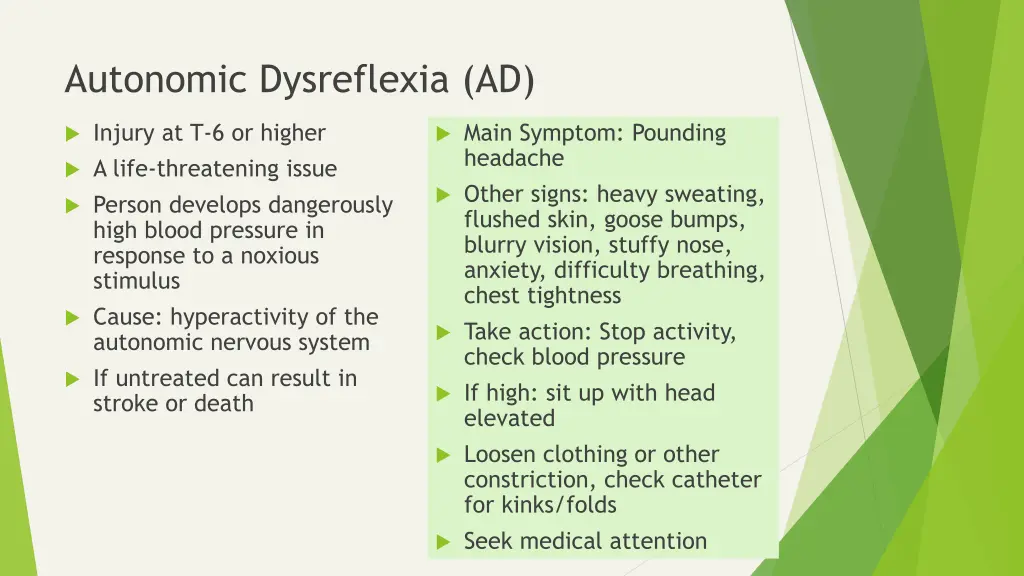 autonomic dysreflexia ad