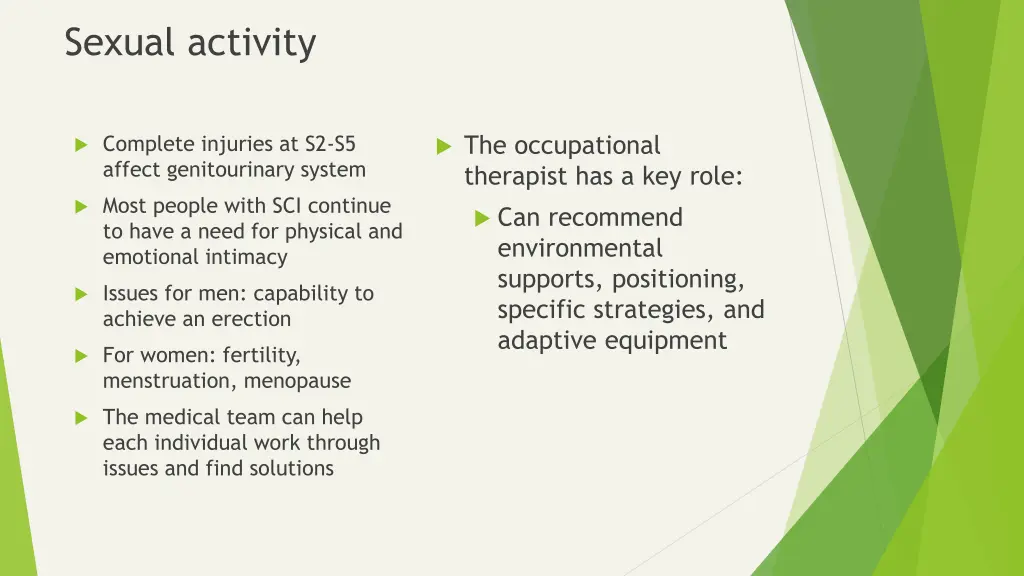 sexual activity