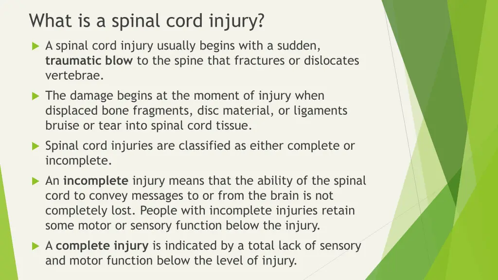 what is a spinal cord injury