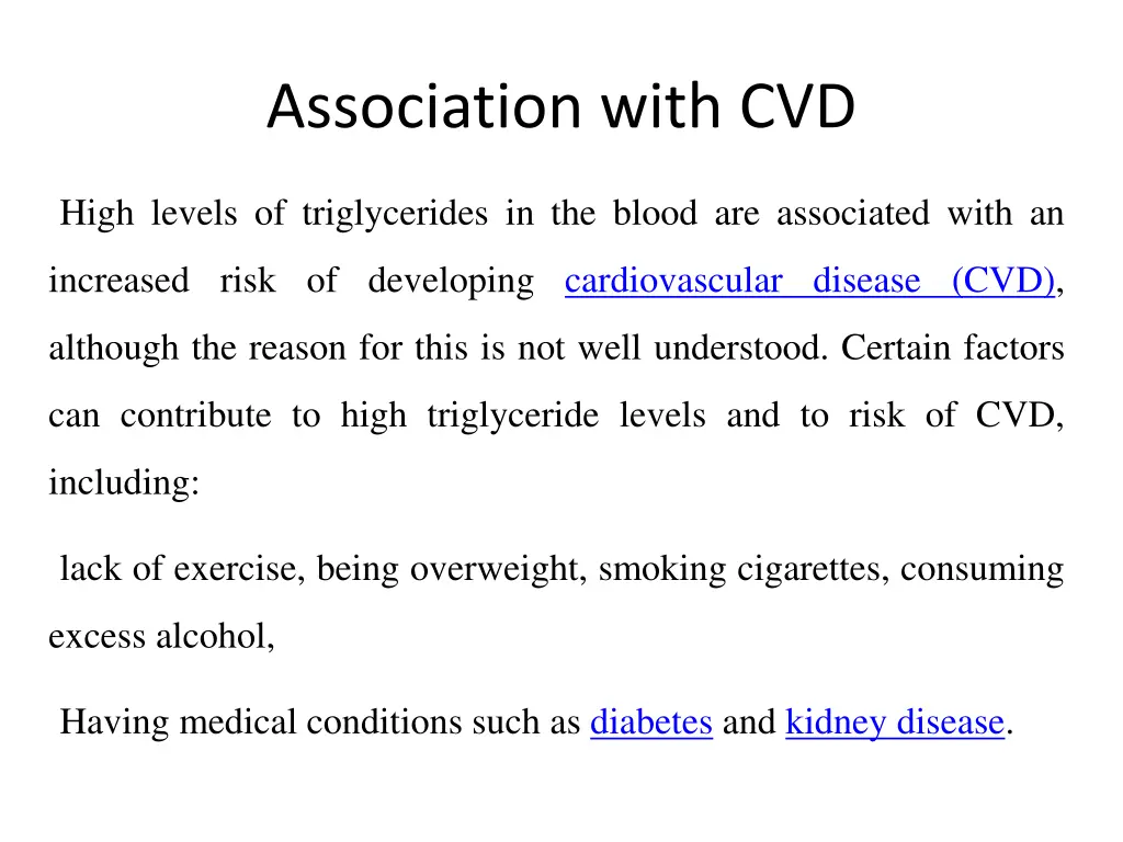 association with cvd