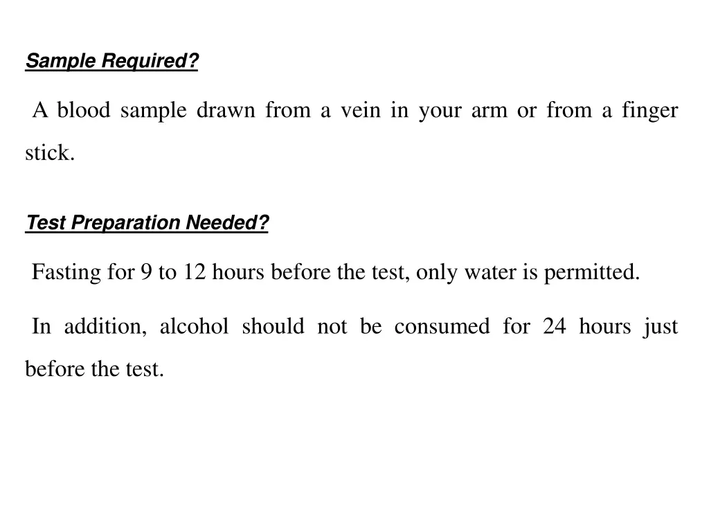 sample required