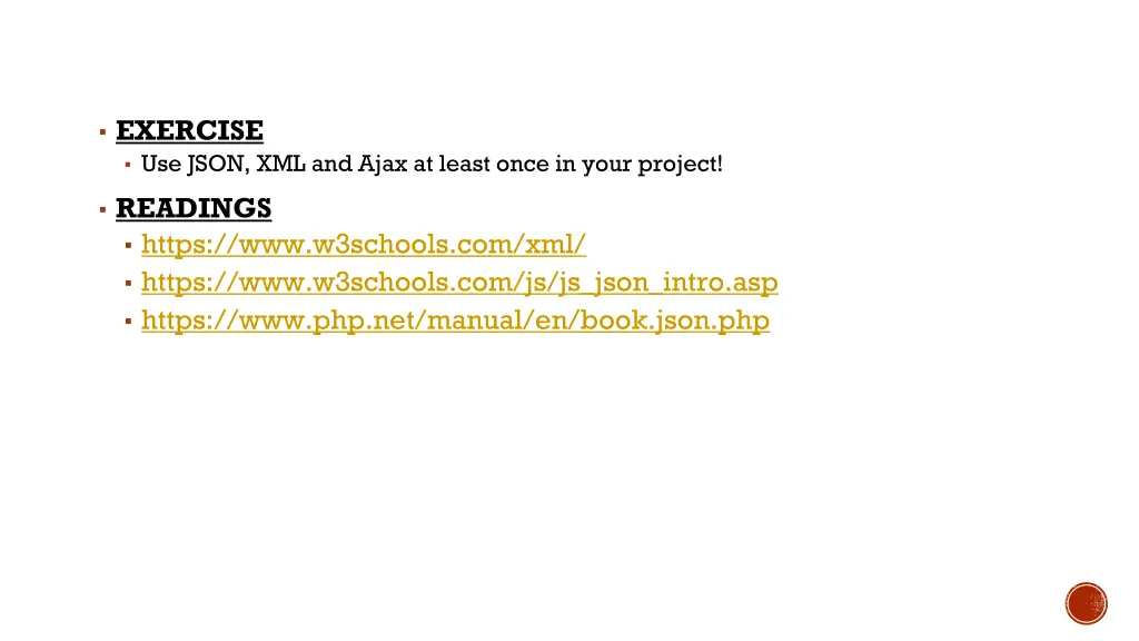 exercise use json xml and ajax at least once