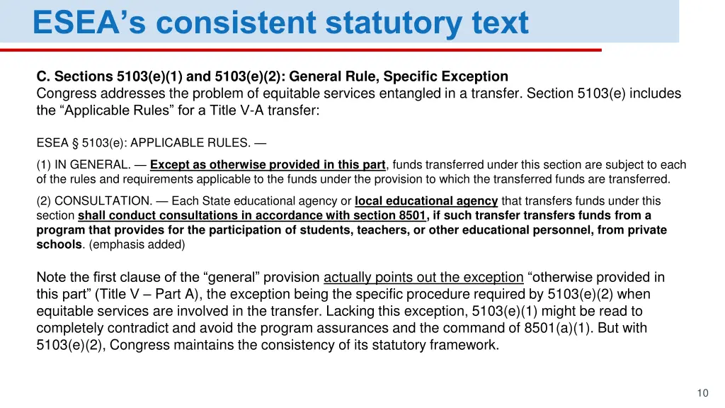 esea s consistent statutory text 1