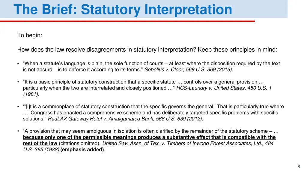 the brief statutory interpretation