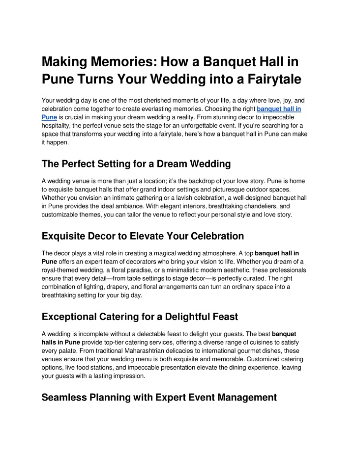 making memories how a banquet hall in pune turns