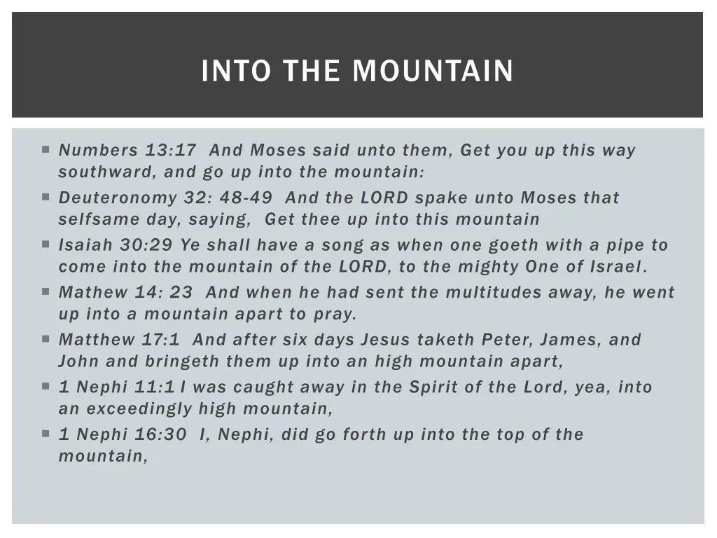 into the mountain