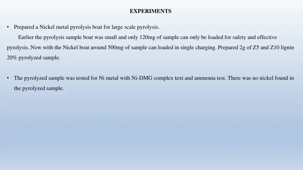 experiments