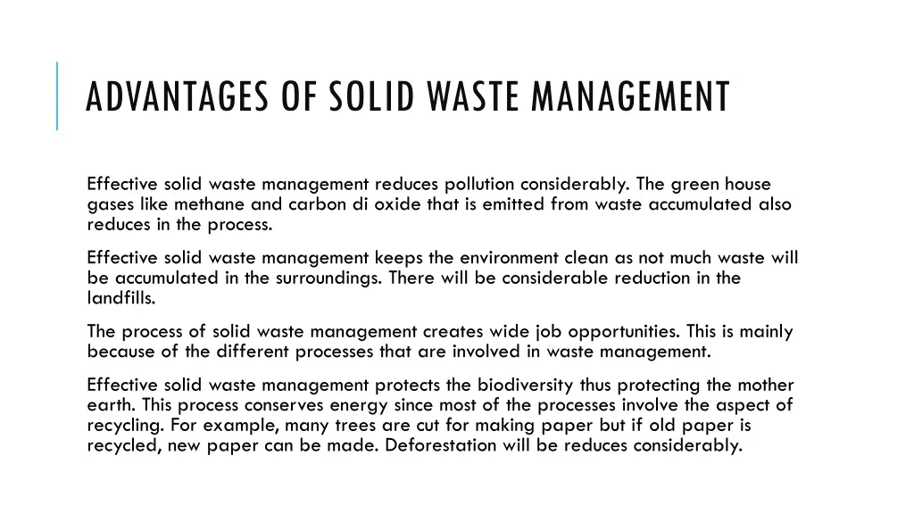 advantages of solid waste management