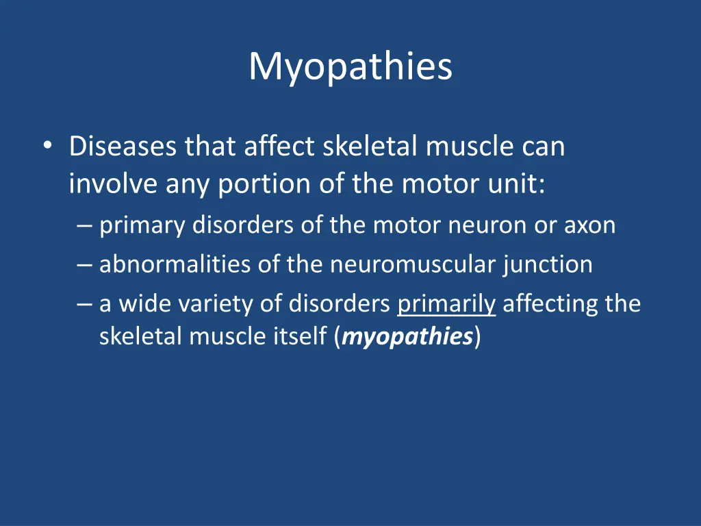 myopathies 1