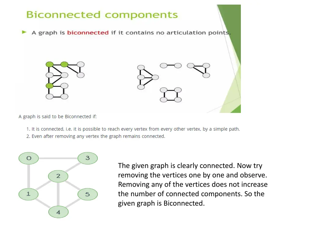the given graph is clearly connected