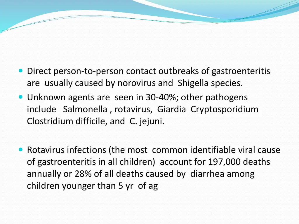 direct person to person contact outbreaks