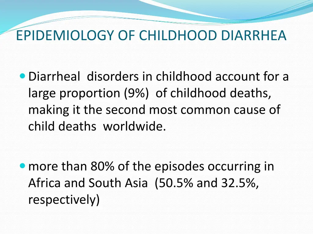 epidemiology of childhood diarrhea