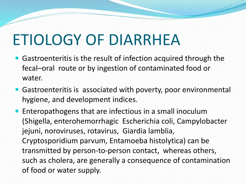 etiology of diarrhea