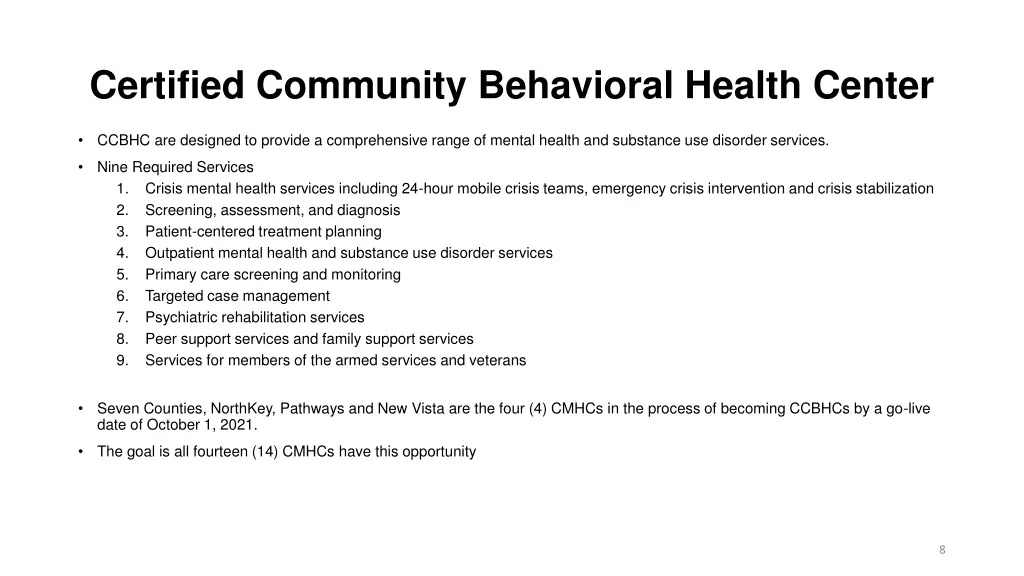 certified community behavioral health center