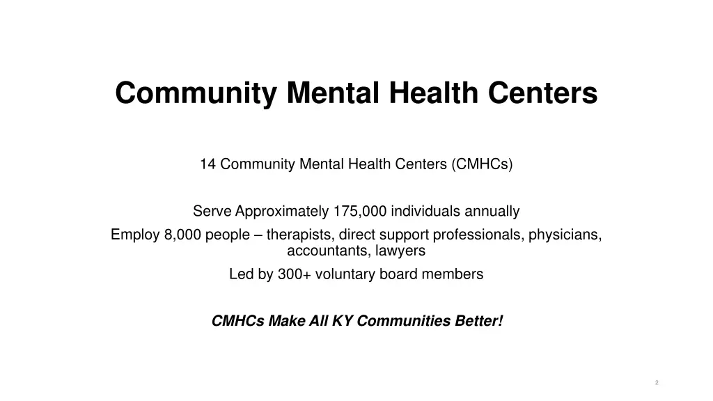 community mental health centers