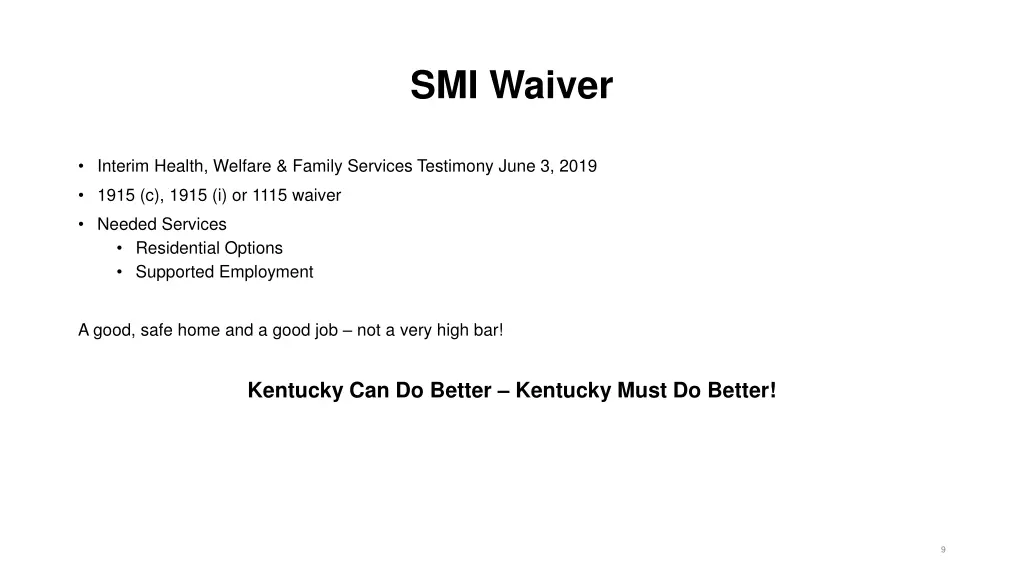 smi waiver