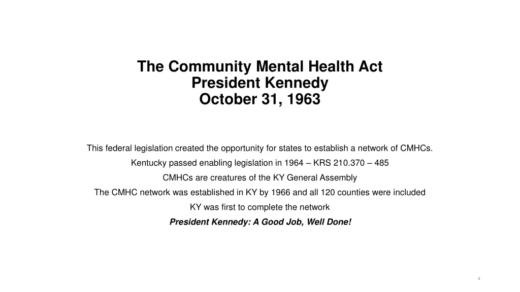 the community mental health act president kennedy