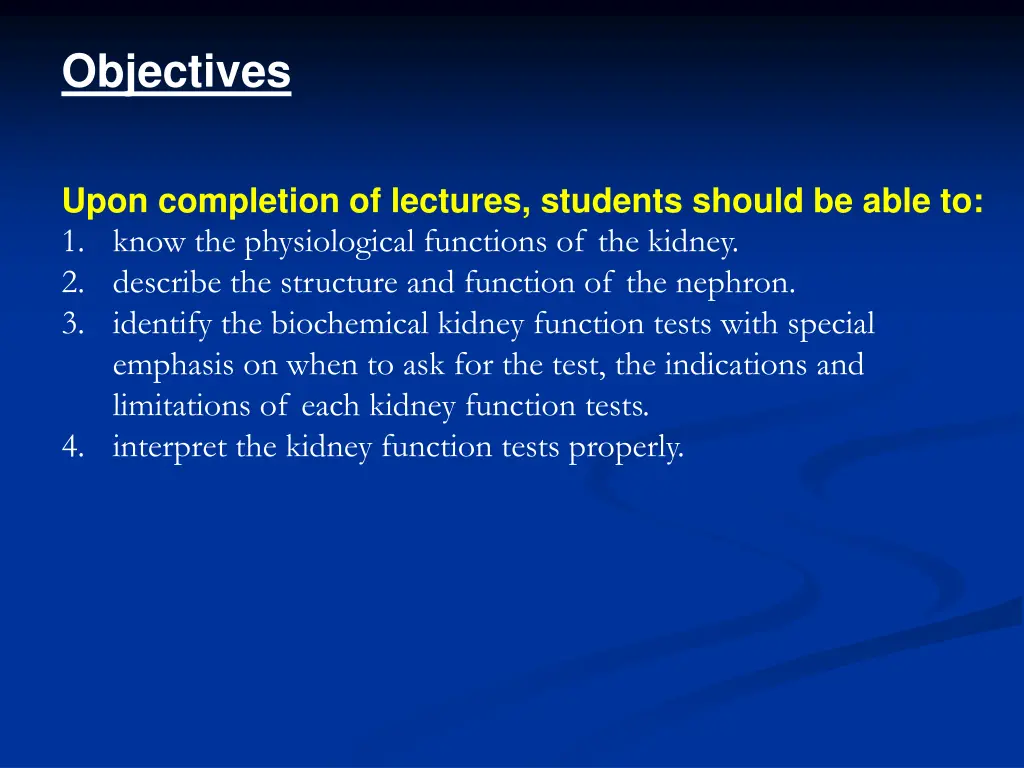 objectives