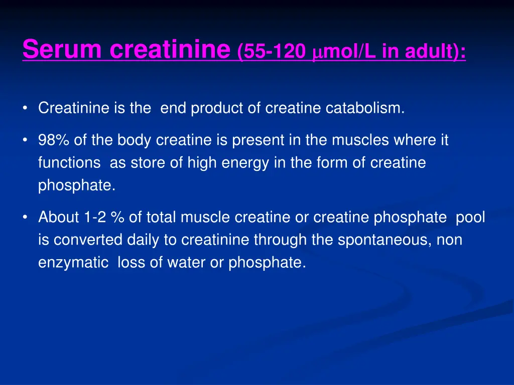 serum creatinine 55 120 mol l in adult