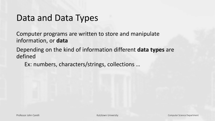 data and data types