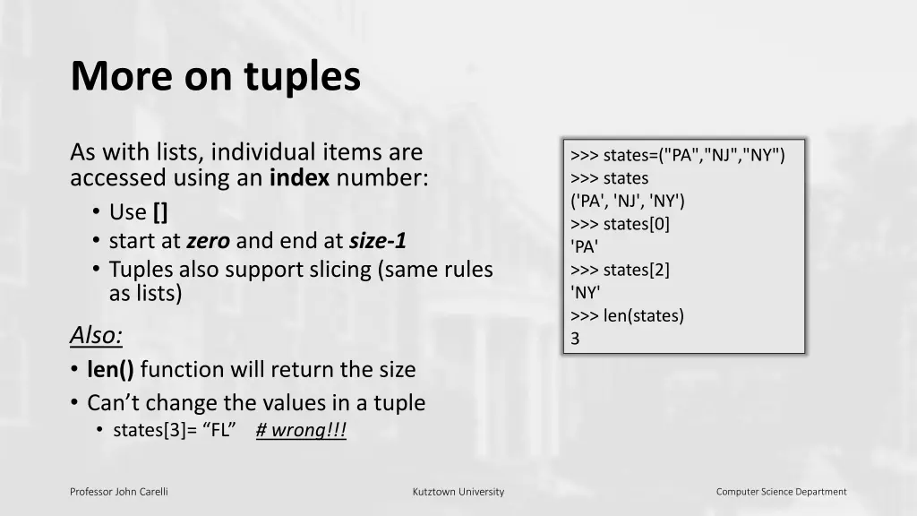 more on tuples